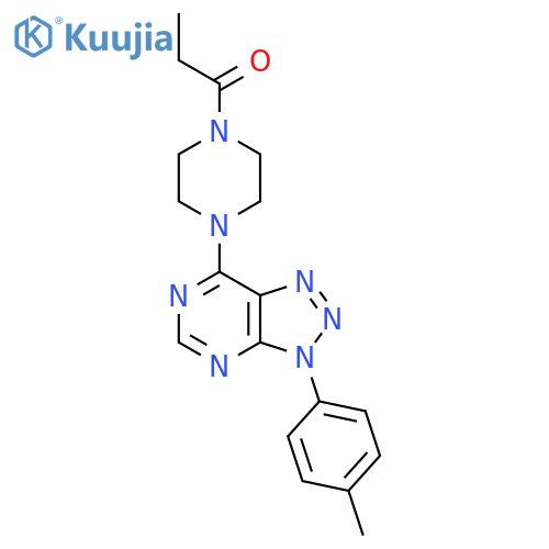 1-{4-3-(4-methylphenyl)-3H-1,2,3triazolo4,5-dpyrimidin-7-ylpiperazin-1-yl}propan-1-one structure