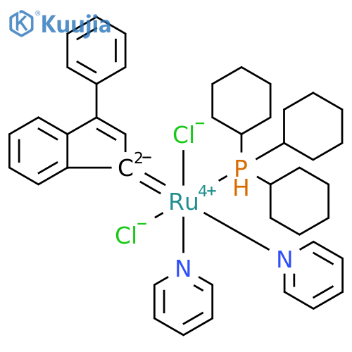 RutheniuM, dichloro(3-phenyl-1H-inden-1-ylidene)bis(pyridine)(tricyclohexylphosphine)-, (OC-6-13)- structure