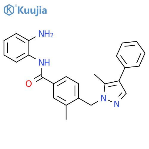 Benzamide,N-(2-aminophenyl)-3-methyl-4-[(5-methyl-4-phenyl-1H-pyrazol-1-yl)methyl]- structure