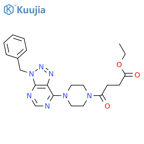 ethyl 4-(4-{3-benzyl-3H-1,2,3triazolo4,5-dpyrimidin-7-yl}piperazin-1-yl)-4-oxobutanoate structure