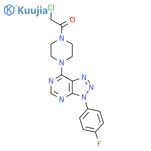 2-chloro-1-{4-3-(4-fluorophenyl)-3H-1,2,3triazolo4,5-dpyrimidin-7-ylpiperazin-1-yl}ethan-1-one structure