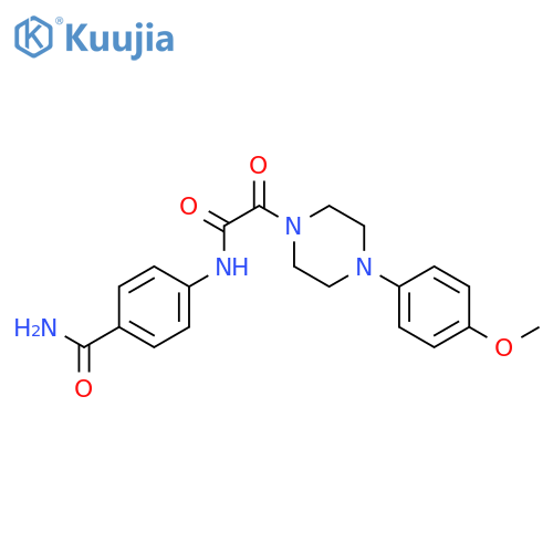 4-{2-4-(4-methoxyphenyl)piperazin-1-yl-2-oxoacetamido}benzamide structure