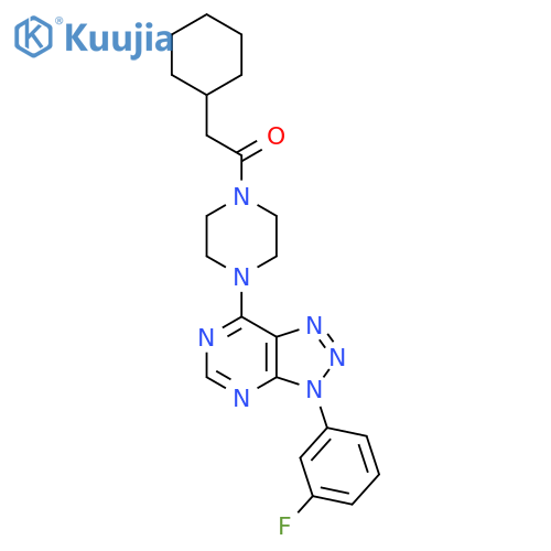 2-cyclohexyl-1-{4-3-(3-fluorophenyl)-3H-1,2,3triazolo4,5-dpyrimidin-7-ylpiperazin-1-yl}ethan-1-one structure