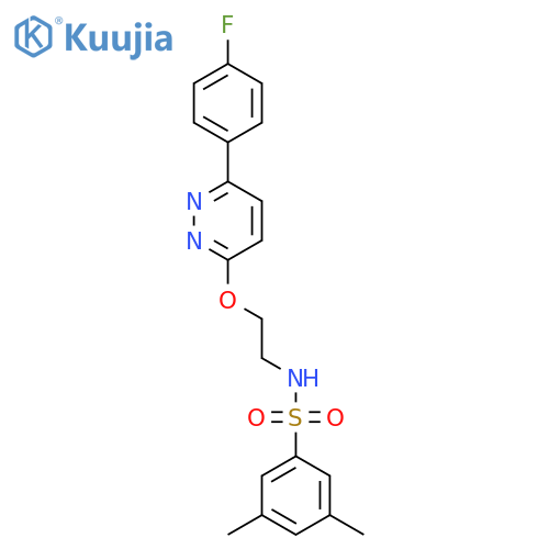 N-(2-{6-(4-fluorophenyl)pyridazin-3-yloxy}ethyl)-3,5-dimethylbenzene-1-sulfonamide structure