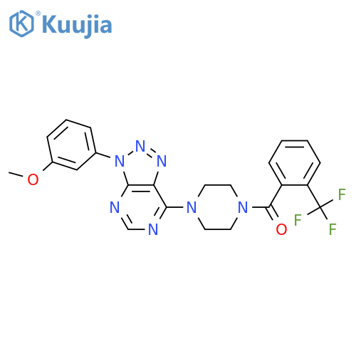 1-3-(3-methoxyphenyl)-3H-1,2,3triazolo4,5-dpyrimidin-7-yl-4-2-(trifluoromethyl)benzoylpiperazine structure