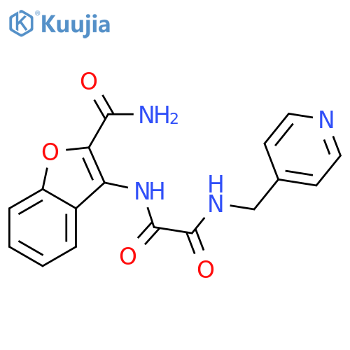 N-(2-carbamoyl-1-benzofuran-3-yl)-N'-(pyridin-4-yl)methylethanediamide structure