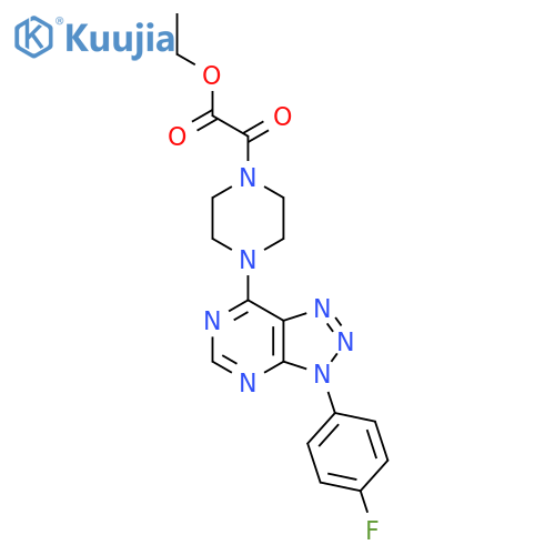 ethyl 2-{4-3-(4-fluorophenyl)-3H-1,2,3triazolo4,5-dpyrimidin-7-ylpiperazin-1-yl}-2-oxoacetate structure