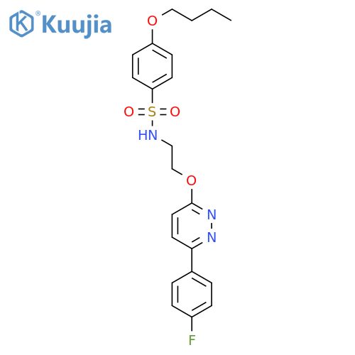 4-butoxy-N-(2-{6-(4-fluorophenyl)pyridazin-3-yloxy}ethyl)benzene-1-sulfonamide structure