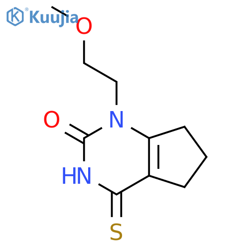 1-(2-methoxyethyl)-4-sulfanylidene-1H,2H,3H,4H,5H,6H,7H-cyclopentadpyrimidin-2-one structure