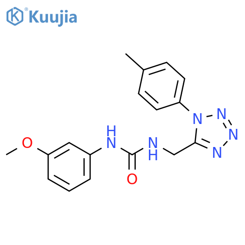 1-(3-methoxyphenyl)-3-{1-(4-methylphenyl)-1H-1,2,3,4-tetrazol-5-ylmethyl}urea structure
