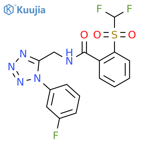 2-difluoromethanesulfonyl-N-{1-(3-fluorophenyl)-1H-1,2,3,4-tetrazol-5-ylmethyl}benzamide structure