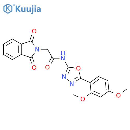 N-5-(2,4-dimethoxyphenyl)-1,3,4-oxadiazol-2-yl-2-(1,3-dioxo-2,3-dihydro-1H-isoindol-2-yl)acetamide structure