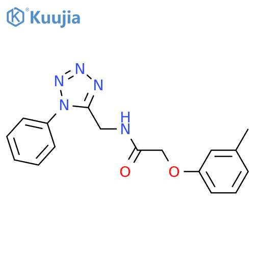 2-(3-methylphenoxy)-N-(1-phenyl-1H-1,2,3,4-tetrazol-5-yl)methylacetamide structure