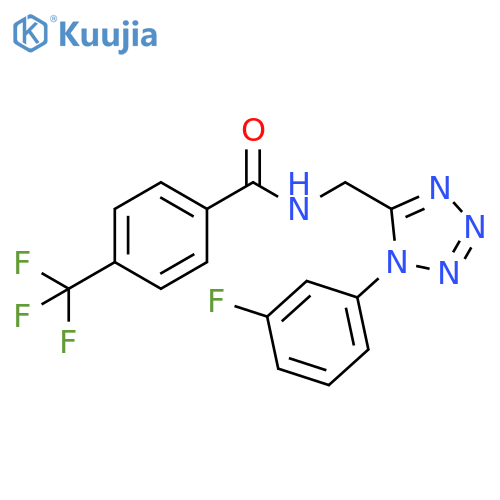 N-{1-(3-fluorophenyl)-1H-1,2,3,4-tetrazol-5-ylmethyl}-4-(trifluoromethyl)benzamide structure