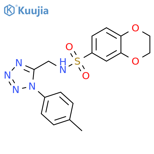 N-{1-(4-methylphenyl)-1H-1,2,3,4-tetrazol-5-ylmethyl}-2,3-dihydro-1,4-benzodioxine-6-sulfonamide structure