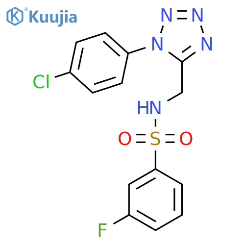 N-{1-(4-chlorophenyl)-1H-1,2,3,4-tetrazol-5-ylmethyl}-3-fluorobenzene-1-sulfonamide structure