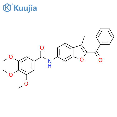 N-(2-benzoyl-3-methyl-1-benzofuran-6-yl)-3,4,5-trimethoxybenzamide structure