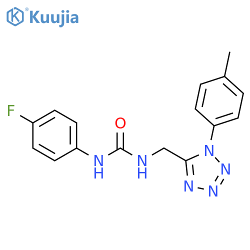 1-(4-fluorophenyl)-3-{1-(4-methylphenyl)-1H-1,2,3,4-tetrazol-5-ylmethyl}urea structure