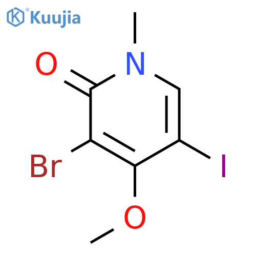 3-Bromo-5-iodo-4-methoxy-1-methylpyridin-2(1H)-one structure