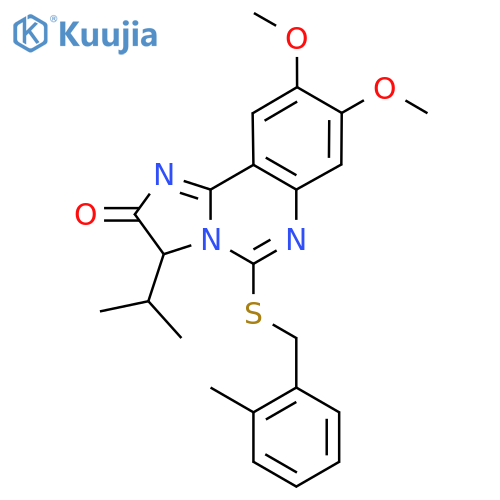 3-Isopropyl-8,9-dimethoxy-5-[(2-methylbenzyl)sulfanyl]imidazo[1,2-c]quinazolin-2(3H)-one structure
