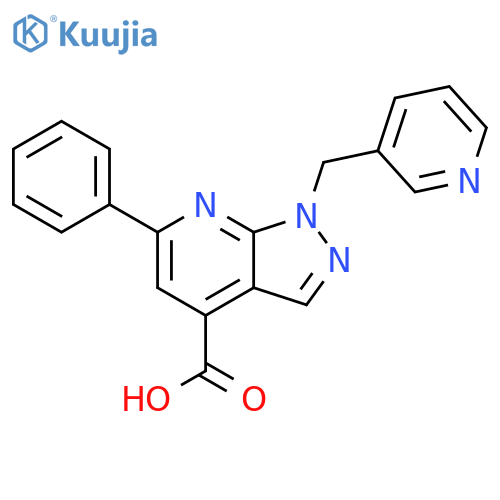 6-phenyl-1-(pyridin-3-yl)methyl-1H-pyrazolo3,4-bpyridine-4-carboxylic acid structure