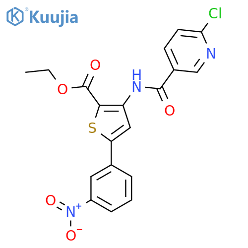 Ethyl 3-(6-chloropyridine-3-amido)-5-(3-nitrophenyl)thiophene-2-carboxylate structure