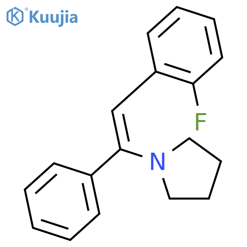 Pyrrolidine, 1-[(1E)-2-(2-fluorophenyl)-1-phenylethenyl]- structure