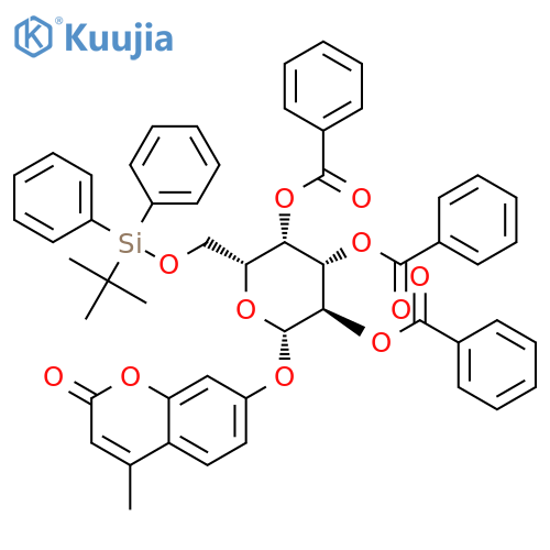 4-Methylumbelliferyl 2,3,4-Tri-O-benzoyl-6-O-(tert-butyldiphenylsilyl)-β-D-galactopyranoside structure