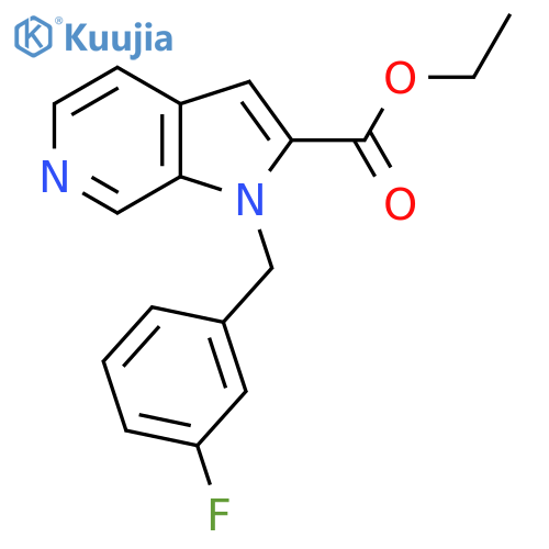 1h-Pyrrolo[2,3-c]pyridine-2-carboxylic acid,1-[(3-fluorophenyl)methyl]-,ethyl ester structure