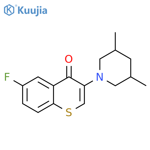 3-(3,5-dimethylpiperidin-1-yl)-6-fluoro-4H-thiochromen-4-one structure