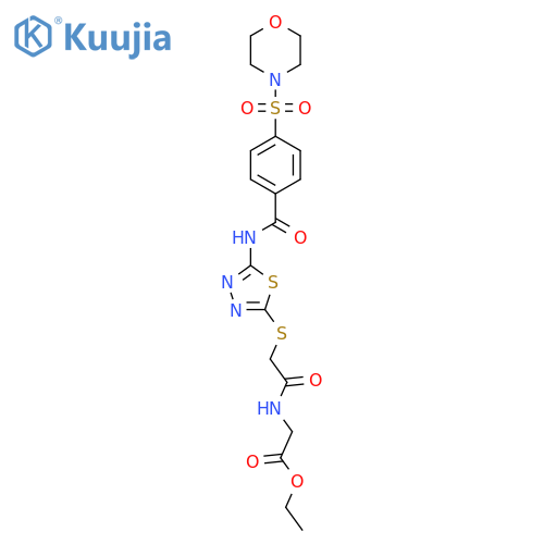 ethyl 2-2-({5-4-(morpholine-4-sulfonyl)benzamido-1,3,4-thiadiazol-2-yl}sulfanyl)acetamidoacetate structure