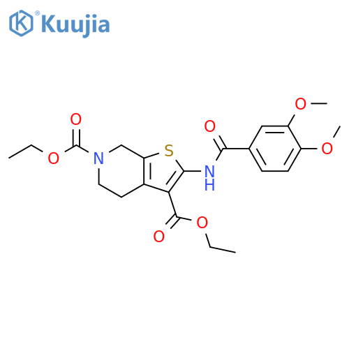 3,6-diethyl 2-(3,4-dimethoxybenzamido)-4H,5H,6H,7H-thieno2,3-cpyridine-3,6-dicarboxylate structure