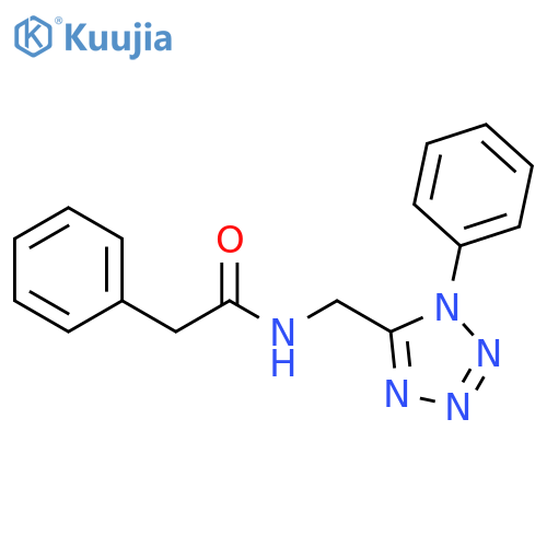 2-phenyl-N-(1-phenyl-1H-1,2,3,4-tetrazol-5-yl)methylacetamide structure