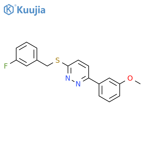 3-{(3-fluorophenyl)methylsulfanyl}-6-(3-methoxyphenyl)pyridazine structure