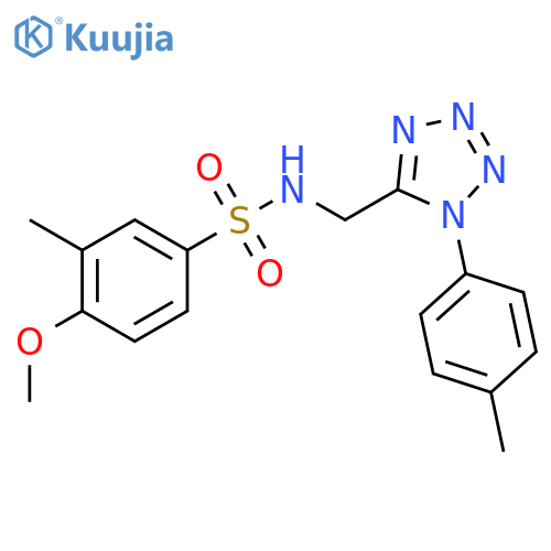 4-methoxy-3-methyl-N-{1-(4-methylphenyl)-1H-1,2,3,4-tetrazol-5-ylmethyl}benzene-1-sulfonamide structure