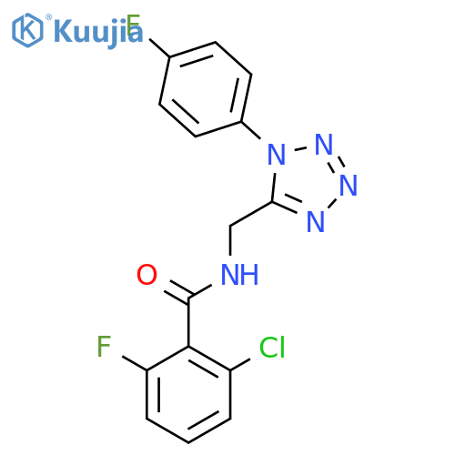 2-chloro-6-fluoro-N-{1-(4-fluorophenyl)-1H-1,2,3,4-tetrazol-5-ylmethyl}benzamide structure