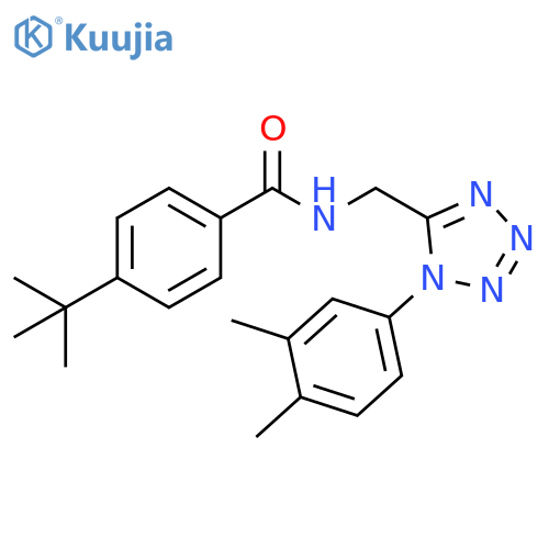 4-tert-butyl-N-{1-(3,4-dimethylphenyl)-1H-1,2,3,4-tetrazol-5-ylmethyl}benzamide structure