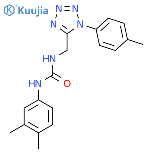1-(3,4-dimethylphenyl)-3-{1-(4-methylphenyl)-1H-1,2,3,4-tetrazol-5-ylmethyl}urea structure