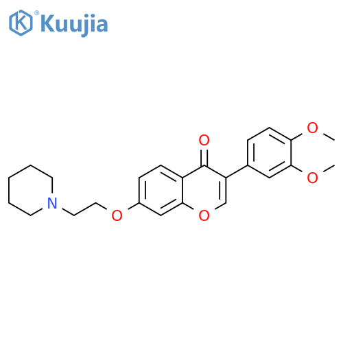 3-(3,4-dimethoxyphenyl)-7-2-(piperidin-1-yl)ethoxy-4H-chromen-4-one structure