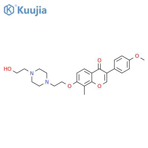 7-{2-4-(2-hydroxyethyl)piperazin-1-ylethoxy}-3-(4-methoxyphenyl)-8-methyl-4H-chromen-4-one structure