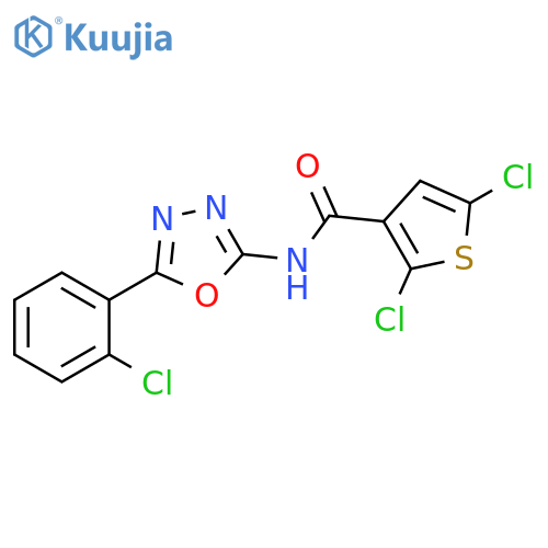 2,5-dichloro-N-5-(2-chlorophenyl)-1,3,4-oxadiazol-2-ylthiophene-3-carboxamide structure