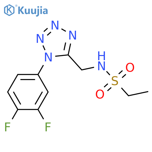N-{1-(3,4-difluorophenyl)-1H-1,2,3,4-tetrazol-5-ylmethyl}ethane-1-sulfonamide structure