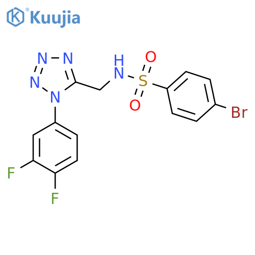 4-bromo-N-{1-(3,4-difluorophenyl)-1H-1,2,3,4-tetrazol-5-ylmethyl}benzene-1-sulfonamide structure