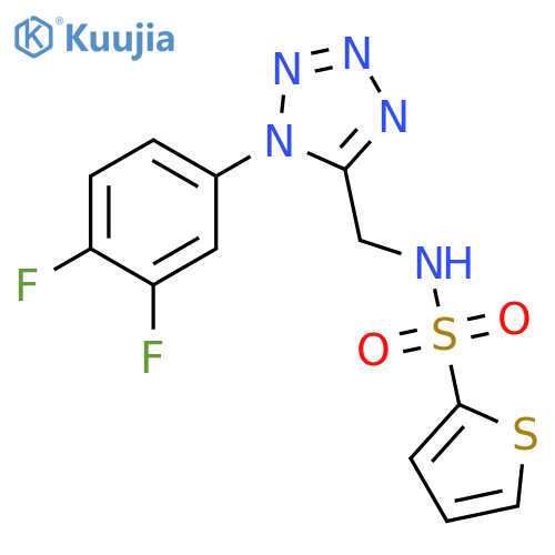 N-{1-(3,4-difluorophenyl)-1H-1,2,3,4-tetrazol-5-ylmethyl}thiophene-2-sulfonamide structure
