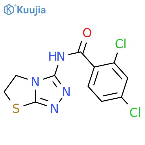 2,4-dichloro-N-{5H,6H-1,2,4triazolo3,4-b1,3thiazol-3-yl}benzamide structure