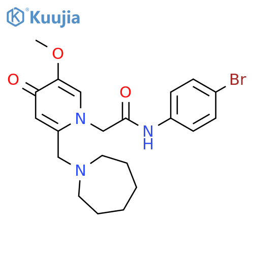 2-{2-(azepan-1-yl)methyl-5-methoxy-4-oxo-1,4-dihydropyridin-1-yl}-N-(4-bromophenyl)acetamide structure