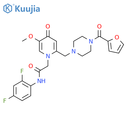 N-(2,4-difluorophenyl)-2-(2-{4-(furan-2-carbonyl)piperazin-1-ylmethyl}-5-methoxy-4-oxo-1,4-dihydropyridin-1-yl)acetamide structure