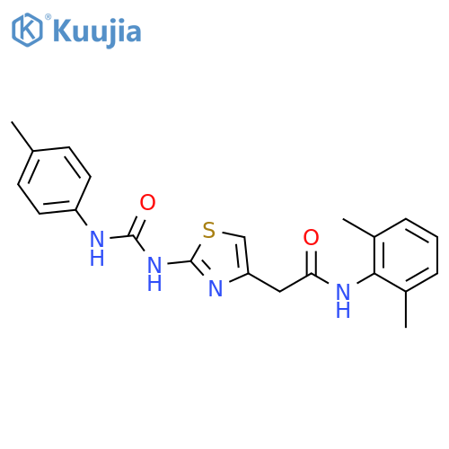 N-(2,6-dimethylphenyl)-2-(2-{(4-methylphenyl)carbamoylamino}-1,3-thiazol-4-yl)acetamide structure