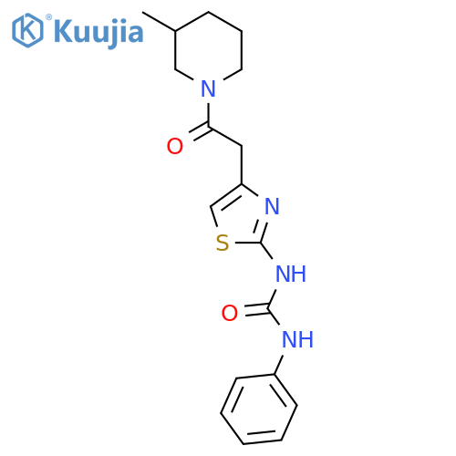 3-{4-2-(3-methylpiperidin-1-yl)-2-oxoethyl-1,3-thiazol-2-yl}-1-phenylurea structure