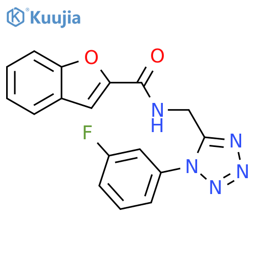 N-{1-(3-fluorophenyl)-1H-1,2,3,4-tetrazol-5-ylmethyl}-1-benzofuran-2-carboxamide structure